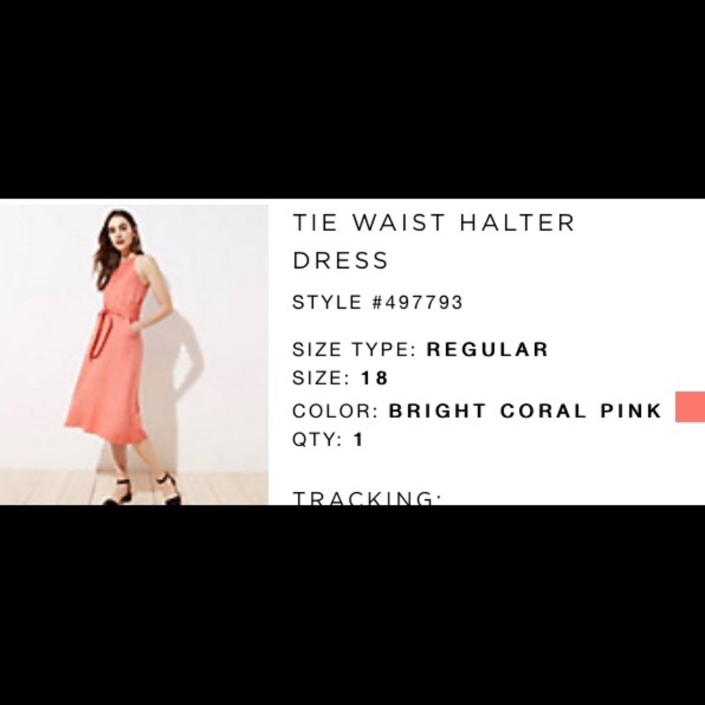 NWT - Loft tie waist halter - coral pink